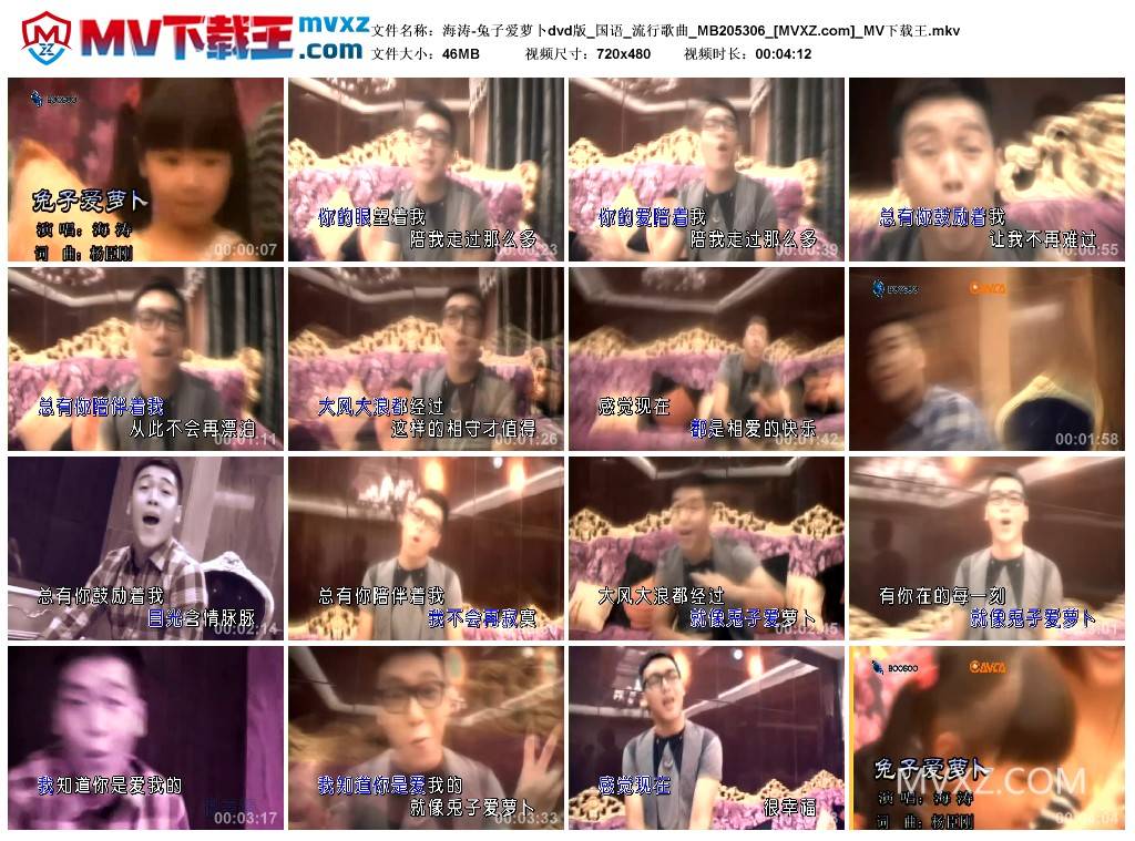 海涛-兔子爱萝卜dvd版_国语_流行歌曲_MB205306